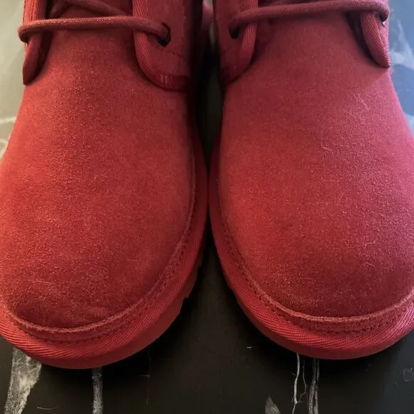 UGG Neumel Red Chukka Mens Size US 8, EU 41 Ankle Boots Suede Lace Up - Picture 6 of 15